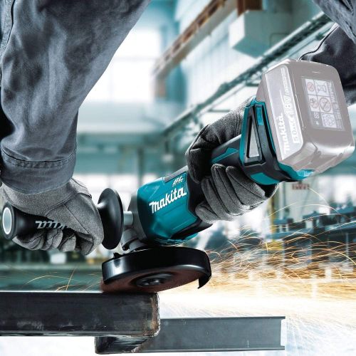  Makita XAG09Z 18V LXT Lithium-Ion Brushless Cordless 4-12-Inch  5-Inch Cut-OffAngle Grinder, with Electric Brake & BL1840B 18V LXT Lithium-Ion 4.0Ah Battery