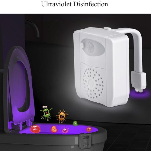  Toilet Night Light by Ailun Motion Activated LED Light Aromatherapy 16 Colors Changing Toilet Bowl Nightlight for Bathroom Battery Not Included