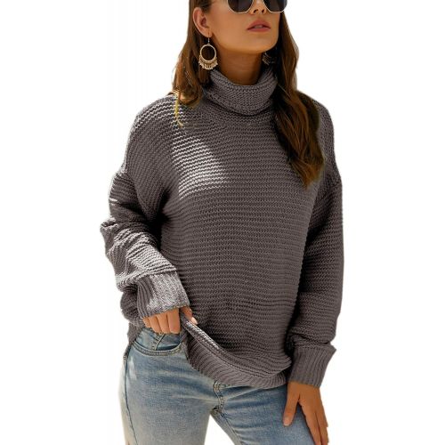  [아마존 핫딜]  [아마존핫딜]Angashion Womens Casual Long Sleeve Turtleneck Cable Knit Oversized Pullover Sweater Tops