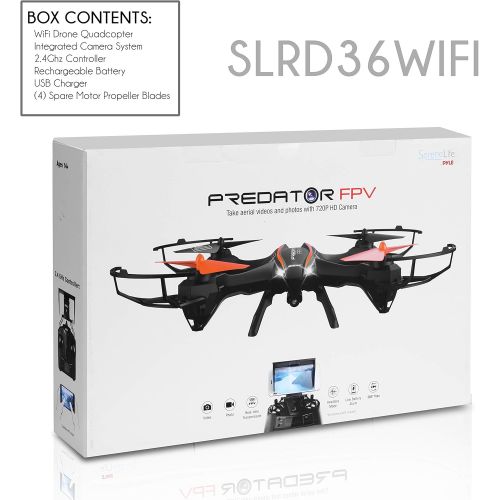  SereneLife 2.4GHz Wireless Predator Quadcopter Drone - WiFi 4 Channel FPV, 6-Gyro RC Quadcopter wHD Camera, Live Video, Headless Mode Function, Low Voltage Alarm, VR Headset-Compatible - Ser