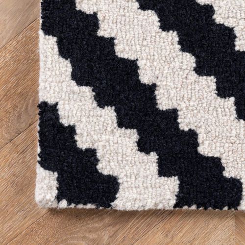  nuLOOM Kellee Contemporary Wool Area Rug, 12 x 15, Black