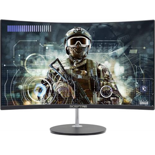  Sceptre 24 Curved 75Hz Gaming LED Monitor Full HD 1080P HDMI VGA Speakers, VESA Wall Mount Ready Metal Black 2019 (C248W-1920RN)