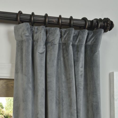  IYUEGO Pinch Pleat Solid Velvet Lining 90% Blackout Curtain Thermal Insulated Patio Door Curtain Panel Drape For Traverse Rod and Track, Off White 120W x 84L Inch (set of 1 Panel)