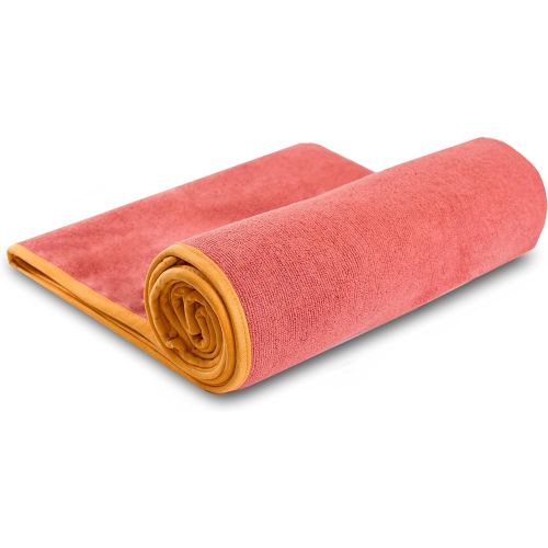  YogaRat HOT YOGA TOWEL: 100% durable, thick, super-absorbent microfiber. Offered in multiple mat-length sizes (26x72, 25 x 72 or 24 x 68) to lay on top of your yoga mat, for better
