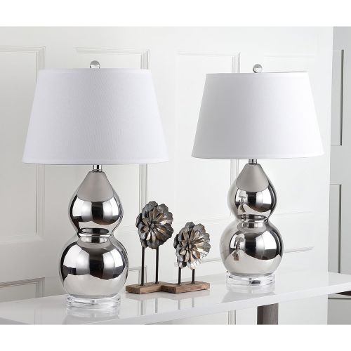  Safavieh Lighting Collection Jill White Double Gourd 25.5-inch Table Lamp (Set of 2)