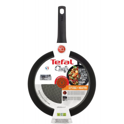 테팔 Tefal Bratpfanne mit Thermospot von Chef Delight, Aluminium, schwarz, 22 cm