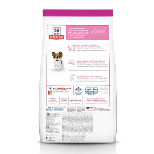  Hills Science Diet Dry Dog Food, Adult, Light for Weight Management, Small Paws for Small Breeds, with Chicken Meal & Barley
