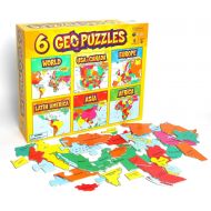 [아마존핫딜][아마존 핫딜] Geotoys GeoToys  6 GeoPuzzles Set in One Box  Educational Kid Toys for Boys and Girls, 50+ Piece Geography Jigsaw Puzzles, Jumbo Size Kids Puzzles  Ages 4 and up