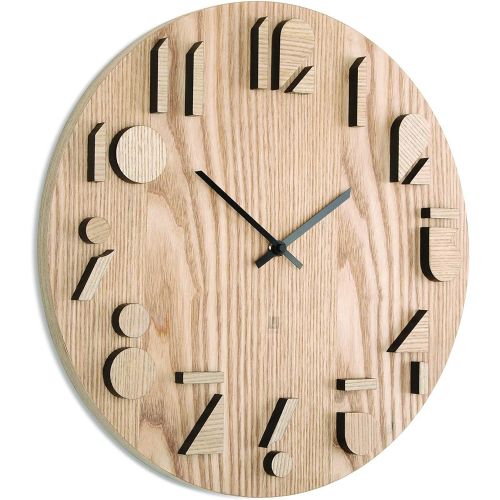  Umbra Shadow Wall Clock, Decorative Wooden Wall Clock, Made from Natural Wood, Doubles as Wall Decor, (16¼ inch Diameter)