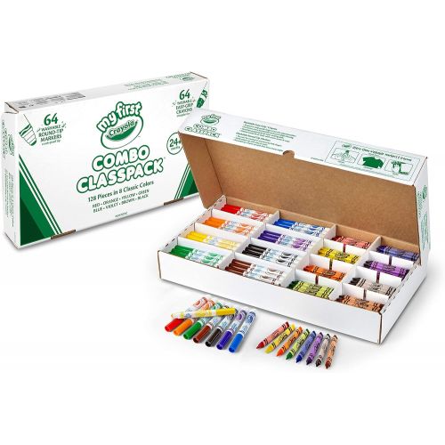 Crayola My First Washable Markers and Triangular Crayons, 128 Ct. Classpack