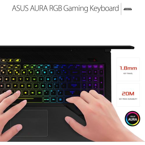아수스 Asus ASUS ROG STRIX GL703VD 17” Gaming Laptop, GTX 1050 4GB, Intel Core i7 2.8 GHz, 16GB DDR4, 256GB SSD + 1TB HDD, RGB Keys