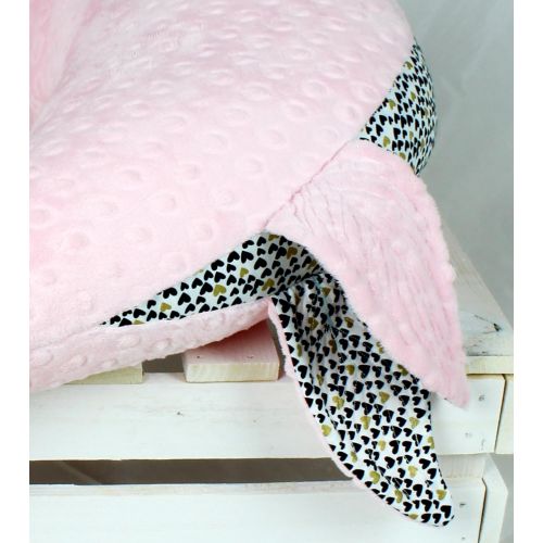 NuvaArt Seal Nursing Pillow, Handmade Breastfeeding Pillow, Support Pillow, Nursery Decor Playmate, Hearts Pink Rose