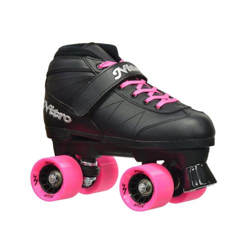  Epic Skates Epic Super Nitro Pink Quad Speed Roller Skates Pink, Black