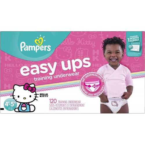  Pampers Easy Ups Training Pants Pull On Disposable Diapers for Girls Size 6 (4T-5T), 120 Count, ONE...