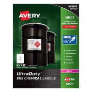 Avery UltraDuty GHS Chemical Labels for Laser Printers, Waterproof, UV Resistant, 8.5 x 11, 50 Pack (60501), White