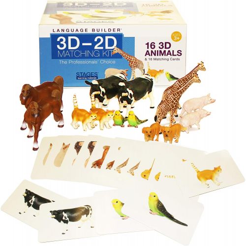  Stages Learning Language Builder 3D-2D Animals Matching Kit for Autism Education and ABA Therapy