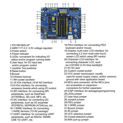  CQRobot Designed for the PIC18F4520 MCU, PIC Development Board Open Source Electronic Hardware Kit, Including 18F4520 Development Board+PL2303 Driver+2.2 inch LCD+AD Keypad+FT245 FIFO Boar