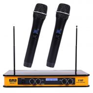EMB - EBM60E Yellow VHF Dual Wireless Handheld Microphone System with Echo Feature. Great for Karaoke, DJ, PA, Presentation, Live Performances and Family Party