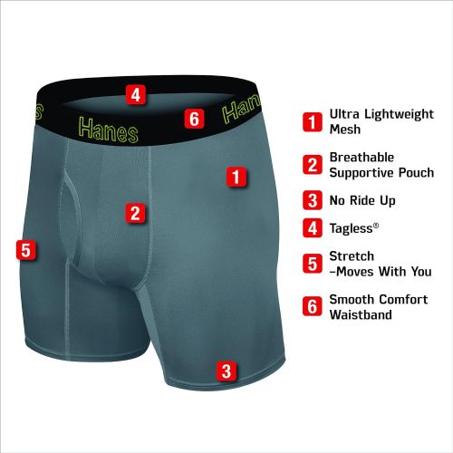  Visit the Hanes Store Hanes Mens Comfort Flex Fit Lightweight Mesh Boxer Brief 3-Pack