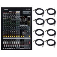 Yamaha MGP24 X 24-channel, 4-bus Analog Mixer with 16 Mic24 Line Inputs, 6 AUX Sends, and Onboard Effects Premium Mixing Console Bundle with 8 XLR Microphone Cables
