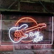 AdvpPro ADVPRO Rock & Roll Electric Guitar Band Room Music Dual Color LED Neon Sign White & Orange 12 x 8.5 st6s32-i2303-wo
