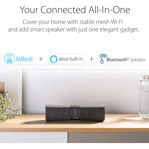 아수스 Asus ASUS Lyra Voice Wireless AC-2200 Tri Band Gigabit WiFi Smart Speaker Whole Home Mesh Router - Amazon Alexa Built-in
