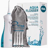 Pure Daily Care Aqua Flosser Professional Cordless Oral Irrigator with 4 Tips and Travel Bag, IPX7 Waterproof with 3 Modes