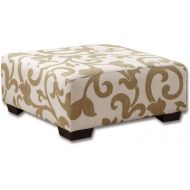 HOMES: Inside + Out ioHOMES Volos Padded Swirl Ottoman, Charcoal