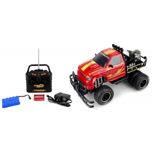  Velocity Toys Jungle Fire TG-4 Dually Rechargeable RC Monster Truck Big 1:12 Scale RTR w/Working Headlights, Dual Rear Wheels (Colors May Vary)