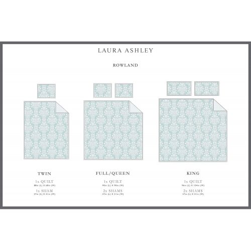  Laura Ashley Rowland Blue Quilt Set, King
