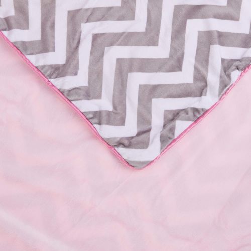  BabyDoll Bedding Baby Doll Minky Chevron Mini CribPort-A-Crib Bedding, Pink