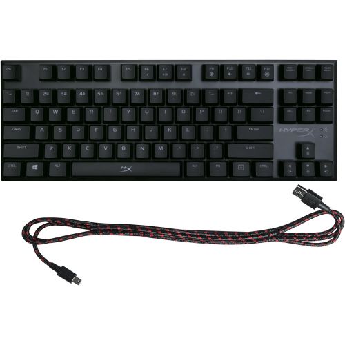  HyperX Alloy FPS Pro - Tenkeyless Mechanical Gaming Keyboard - 87-Key, Ultra-Compact Form Factor - Linear & Quiet - Cherry MX Red - Red LED Backlit (HX-KB4RD1-USR1)
