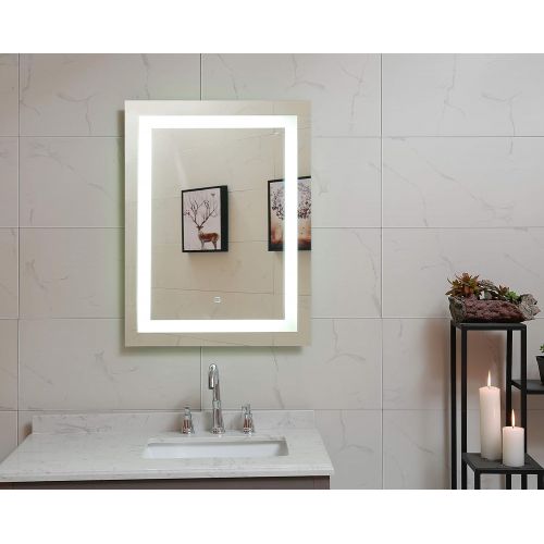  GS MIRROR 24X30 Inch LED Lighted Bathroom Mirror with Dimmable Touch Switch (GS099H-2430)(24x30 inch)