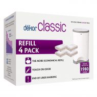 [아마존베스트]DEKOR Dekor Classic Diaper Pail Refills | 4 Count | Most Economical Refill System | Quick & Easy to Replace | No Preset Bag Size  Use Only What You Need | Exclusive End-of-Liner Marking