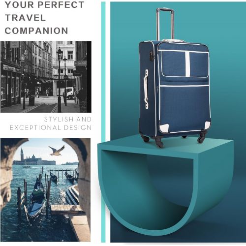  Visit the Coolife Store Coolife Luggage 3 Piece Set Suitcase Expandable TSA lock pinner softshell