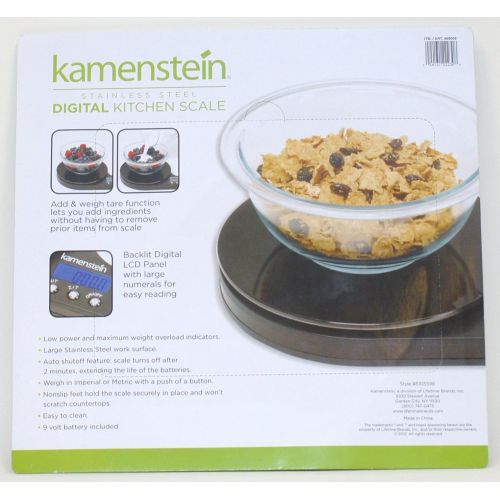 카먼스테인 Kamenstein Stainless Steel Digital Kitchen Scale (Black)