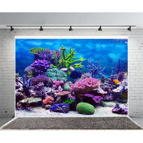  Yeele 10x6.5ft Under The Sea Backdrops for Photography Ocean Aquarium Underwater World Photo Background Coral Fish Diving Seabed Kids Baby Birthday Party Photo Booth Shoot Vinyl St