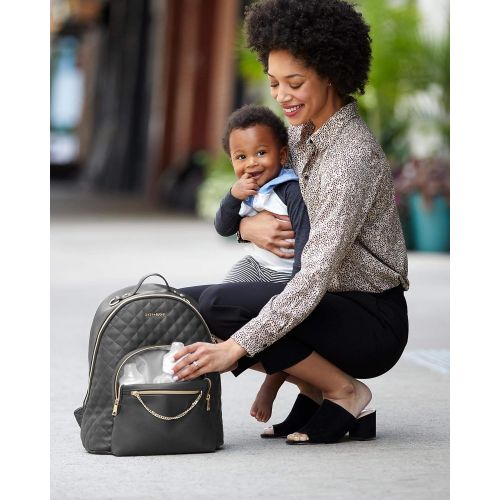 스킵 Skip Hop Diaper Bag Backpack, Greenwich Multi-Function Baby Travel Bag with Changing Pad and Stroller Straps