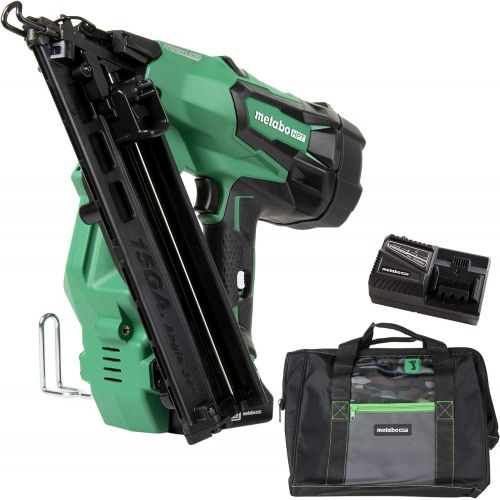 Hitachi NT1865DMA 18V Cordless Angled Finish Nailer, Brushless Motor, 15 Gauge, 1-14 to 2-12 Nails, Compact 3.0 Ah Lithium Ion Battery, Zero Ramp-Up Time, Lifetime Tool Warranty