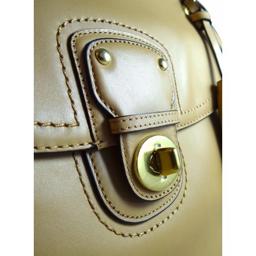  Coach Willis Britisian Luggage Gold Cowhide Leather Crossbody Bag 22382