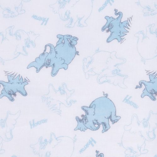  Trend Lab Dr. Seuss Horton Luxe Muslin Blanket, Blue/Gray/White