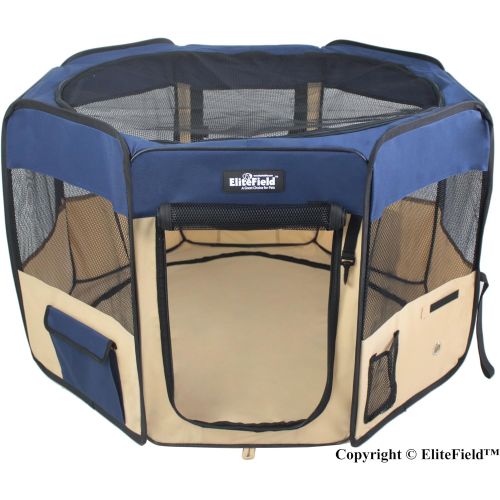  EliteField 2-Door Soft Pet Playpen, Exercise Pen, Multiple Sizes and Colors Available for Dogs, Cats and Other Pets