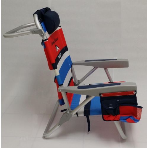  Tommy Bahama 2 2015 Backpack Cooler Chairs with Storage Pouch and Towel Bar- red/Blue
