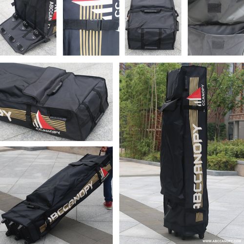  ABCCANOPY 10x20 Straight Leg Pop-up Canopy Commercial Grade Instant Canopy with Black Roller Bag Bonus 6xWeight Bag (White)
