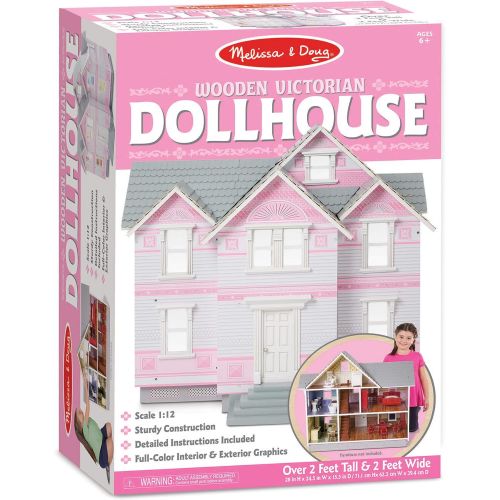  Melissa & Doug Classic Heirloom Victorian Wooden Dollhouse [White]