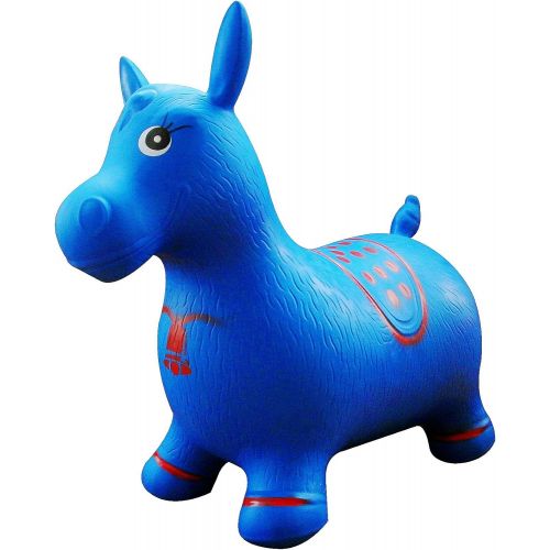  [아마존베스트]Blue Horse Hopper, Pump Included (Inflatable Space Hopper, Jumping Horse, Ride-on Bouncy Animal)