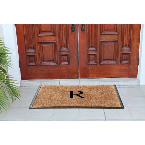  A1 Home Collections MULD01-2-R Doormat A1HC 30 in. x 48 in. Rubber & Coir Molded Double Monogrammed Door Mat