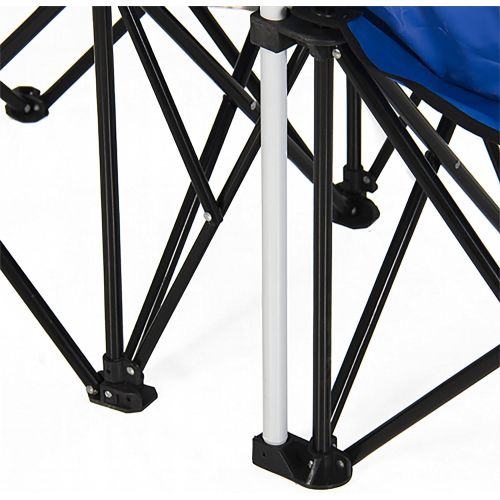  상세설명참조 Best Choice Products Picnic Double Folding Chair w Umbrella Table Cooler Fold Up Beach Camping Chair