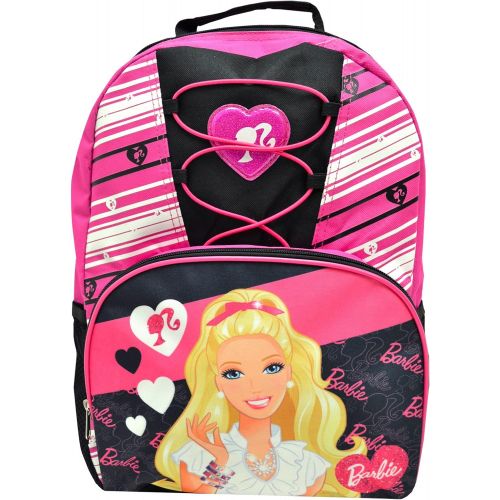 바비 Mattle Barbie Deluxe Lace Girls Pink / Black School Backpack 16 inch