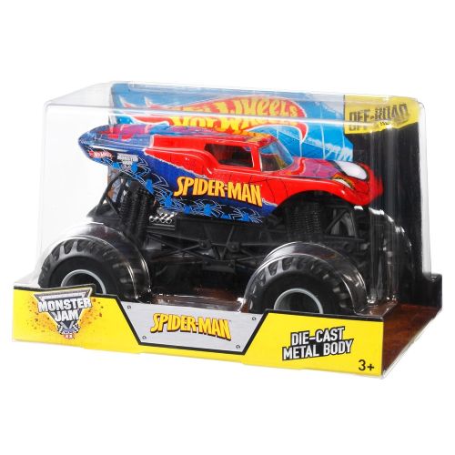  Hot Wheels Monster Jam 1:24 Die-Cast Spider-Man Vehicle